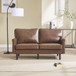 Mid Century Modern Loveseat Sofa With USB Ports, Removable Pillow Cover