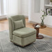 Wide Modern Cushioned Armless Metal Base 360° Swivel Chair With Pillow