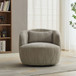 Wide Upholstered 360° Swivel Barrel Soft Chair With Pillow