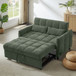 Loveseat Sofa Pull-Out Bed With Adjustable Backrest, 3 USB Ports And 2 Lumbar Pillows For Living Room