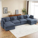 Modern Modular Sectional Sofa With Side Storage Pockets For Living Room