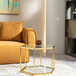 Modern Coffee Table With Double Layer Tempered Glass And Polygonal Design