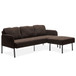 Modern L Shaped 3 Seater Sofa With Ottoman, Upholstered Couch For Small Spaces