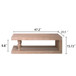 Rustic Solid Wood Coffee Table With Open Shelf, Modern Farmhouse Design - Light Natural / Natural