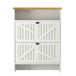 4 Layer Folding Shoe Cabinet With Metal Rounded Corners Convenient Shoe Storage - White
