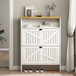 4 Layer Folding Shoe Cabinet With Metal Rounded Corners Convenient Shoe Storage - White