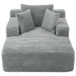 Modern Full Compressed Chaise Lounge Sofa Bed With Removable Pillows, Upholstered - Gray