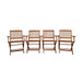 Foldable Patio Dining Set With 4 Folding Chairs For Indoor And Outdoor Use - Teak
