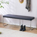 Shoe Changing Bench With Silver Metal Legs For Versatile Use - Black