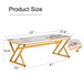 Coffee Table With A Natural And Smooth Marble Pattern On The Surface - Gold