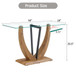 Modern Minimalist Rectangular Glass Table With Tempered Glass Top And Wood Grain Legs For Entrance And Living Room - Transparent