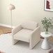 Modern Single Sofa Chair With Armrests Upholstered Velvet For Various Rooms Compact Size - Beige