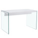 Elegant And Clear Tempered Glass Coffee Table With Storage - White