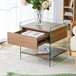 Elegant Bedside Table With Drawers And Transparent Tempered Glass Sides - Wood