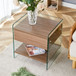 Elegant Bedside Table With Drawers And Transparent Tempered Glass Sides - Wood