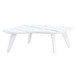 Modern Minimalist Imitation Marble Coffee Table With Solid Wood Legs And Cloud Shape Design - White