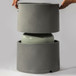 Steel Propane Tank Cover Round Tank Holder Hide Away Side Table - Gray