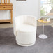 Modern 360 Degree Swivel Back Sofa Chair With Storage Space Boucle, Perfect For Bedroom And Living Room - Beige