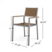 Stylish Modern Faux Wood & Aluminum Outdoor Dining Chairs, (Set of 2) - Natural
