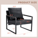 Classic Leather And Metal Frame Sofa, Ergonomically Designed, A Perfect Blend Of Modern And Industrial Styles