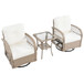 3 Piece Outdoor Chair & Table Set Chat Set, 2 Person Rattan Seating Group