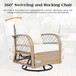 3 Piece Outdoor Chair & Table Set Chat Set, 2 Person Rattan Seating Group