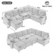 U-Shaped Sectional Sleeper Sofa With Ample Storage Space, 2 Cup Holders And Charging Ports For Living Room