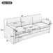 Cozy Upholstered 3 Seater Sofa Plush Cushion For Living Room
