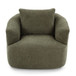 360° Swivel Barrel Sofa Chair With Throw Pillow, Chenille Upholstered Accent Chair