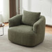 360° Swivel Barrel Sofa Chair With Throw Pillow, Upholstered Accent Chair
