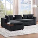 Modern L Shaped Sectional Sofa With Upholstery And Wooden Storage
