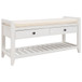 Multipurpose Entryway Shoe Rack With Cushioned Seat And Drawers