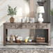 Hearth & Haven Clara - Console Table With Storage Drawers And Bottom Shelf
