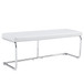 Modern White Shoe Changing Stool With Silver Metal Legs For Various Rooms