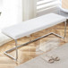 Modern White Shoe Changing Stool With Silver Metal Legs For Various Rooms