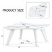 Modern Minimalist White Imitation Marble Table Top With Solid Wood Legs, Cloud Shape Computer Desk And Game Table