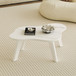 Modern Minimalist White Imitation Marble Table Top With Solid Wood Legs, Cloud Shape Computer Desk And Game Table