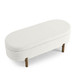 Oval Ottoman Storage Bench With Rubber Wood Legs