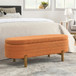 Oval Ottoman Storage Bench With Rubber Wood Legs