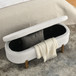 Oval Ottoman Storage Bench With Rubber Wood Legs
