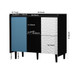 Modern Sideboard Buffet Cabinet With Red Doors And Unique Panel Styling
