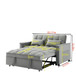 Modern Velvet Convertible Loveseat Futon Sofa With Pullout Bed, Reclining Backrest