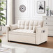 Modern Velvet Convertible Loveseat Futon Sofa With Pullout Bed, Reclining Backrest