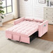 Modern Velvet Convertible Loveseat Futon Sofa With Pullout Bed, Reclining Backrest