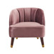 Elegant Upholstered Barrel Accent Chair With Wooden Legs