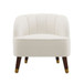 Elegant Upholstered Barrel Accent Chair With Wooden Legs