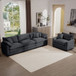 Elegant Corduroy Oversized Sectional Sofa Set With Deep Seats And Flexible Layout