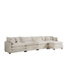 Modern Oversized Modular Cushion Sofa With Ottoman, Low Back, Deep Seating Sofa Set