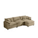 Modern Oversized Modular Cushion Sofa With Ottoman, Low Back, Deep Seating Sofa Set