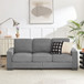 Modern Snowfleece Fabric 3 Seater Sofa With Cup Holder